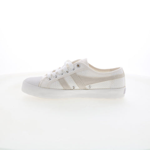 Gola Coaster Raffia CLB502 Womens White Canvas Lifestyle Sneakers Shoes