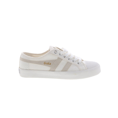 Gola Coaster Raffia CLB502 Womens White Canvas Lifestyle Sneakers Shoes