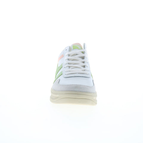 Gola Swerve CLB519 Womens Gray Leather Lace Up Lifestyle Sneakers Shoes