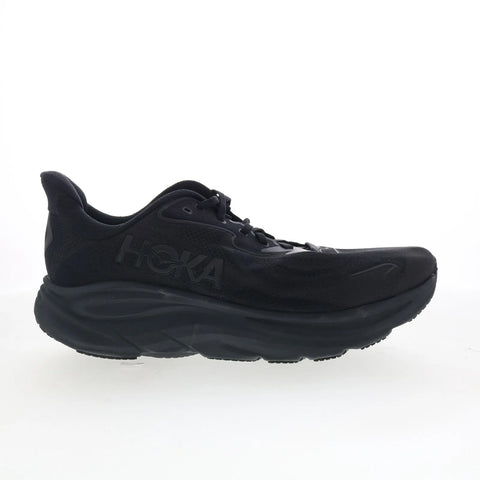 Hoka Clifton 10 1162030-BBLC Mens Black Mesh Lace Up Athletic Running Shoes