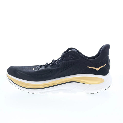 Hoka Clifton 10 1162030-BKGD Mens Black Mesh Lace Up Athletic Running Shoes
