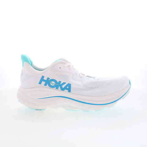 Hoka Clifton 10 1162030-WKY Mens White Mesh Lace Up Athletic Running Shoes