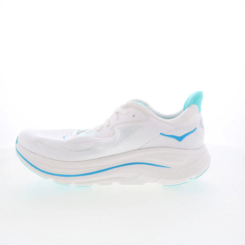 Hoka Clifton 10 1162030-WKY Mens White Mesh Lace Up Athletic Running Shoes