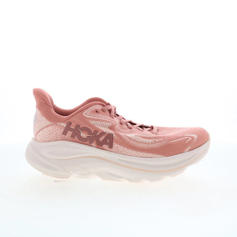 Hoka Clifton 10 1162031-BHRS Womens Pink Mesh Lace Up Athletic Running Shoes
