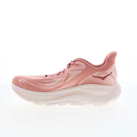 Hoka Clifton 10 1162031-BHRS Womens Pink Mesh Lace Up Athletic Running Shoes