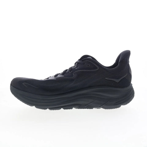 Hoka Clifton 10 Wide 1162032-BBLC Mens Black Wide Mesh Athletic Running Shoes