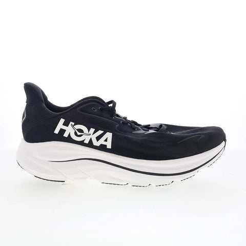Hoka Clifton 10 Wide 1162032-BWHT Mens Black Wide Mesh Athletic Running Shoes
