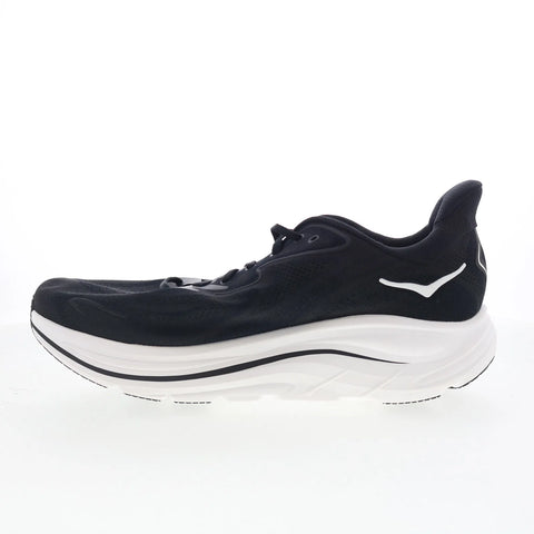 Hoka Clifton 10 Wide 1162032-BWHT Mens Black Wide Mesh Athletic Running Shoes
