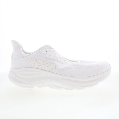 Hoka Clifton 10 Wide 1162032-WWH Mens White Wide Mesh Athletic Running Shoes