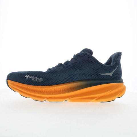 Hoka Clifton 9 GTX 1141470F-SGZ Mens Blue Canvas Athletic Running Shoes