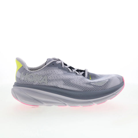 Hoka Clifton 9 GTX 1141490F-GYSK Womens Gray Canvas Athletic Running Shoes