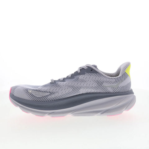 Hoka Clifton 9 GTX 1141490F-GYSK Womens Gray Canvas Athletic Running Shoes