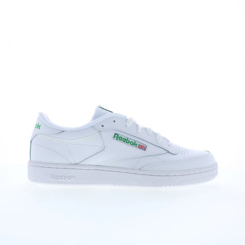 Reebok Club C 85 Mens White Leather Lace Up Lifestyle Sneakers Shoes