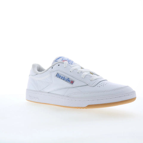 Reebok Club C 85 Mens White Leather Lace Up Lifestyle Sneakers Shoes