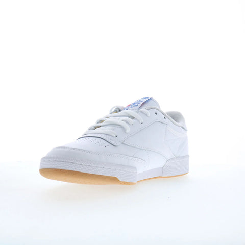 Reebok Club C 85 Mens White Leather Lace Up Lifestyle Sneakers Shoes
