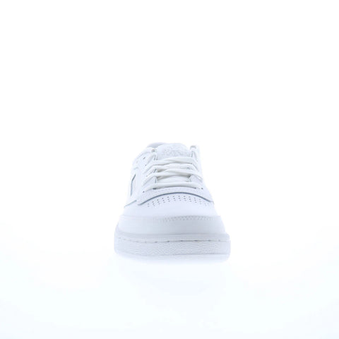 Reebok Club C 85 Womens White Leather Lace Up Lifestyle Sneakers Shoes