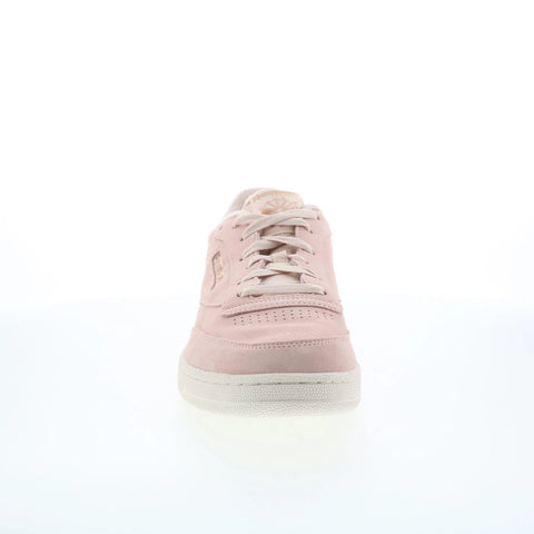 Reebok Club C 85 Mens Pink Suede Lace Up Lifestyle Sneakers Shoes