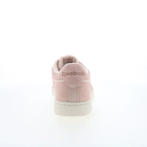 Reebok Club C 85 Mens Pink Suede Lace Up Lifestyle Sneakers Shoes