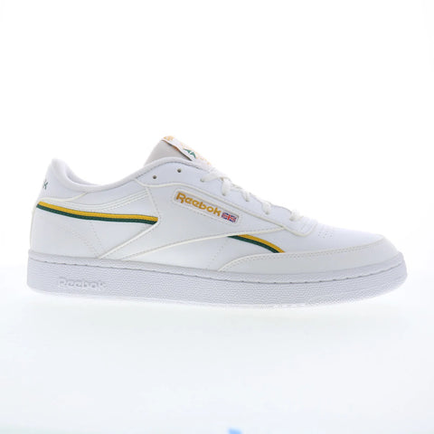 Reebok Club C 85 Vegan Mens White Synthetic Lace Up Lifestyle Sneakers Shoes