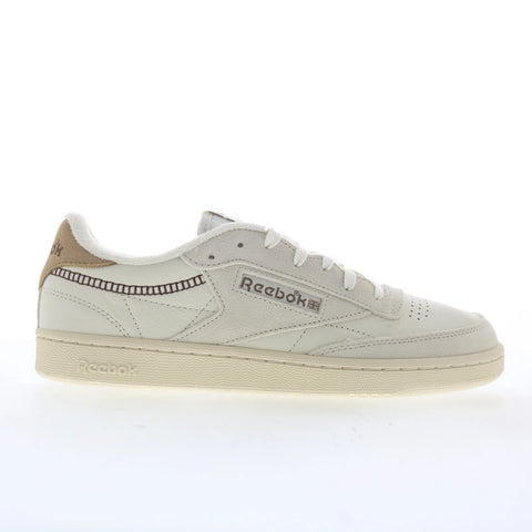 Reebok Club C 85 Vintage Womens Beige Leather Lifestyle Sneakers Shoes