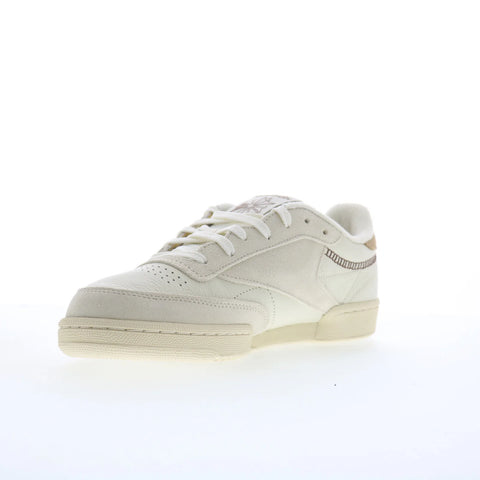 Reebok Club C 85 Vintage Womens Beige Leather Lifestyle Sneakers Shoes