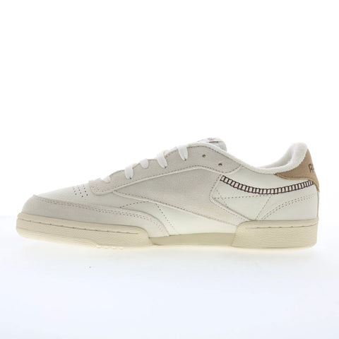 Reebok Club C 85 Vintage Womens Beige Leather Lifestyle Sneakers Shoes