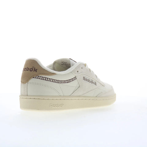 Reebok Club C 85 Vintage Womens Beige Leather Lifestyle Sneakers Shoes