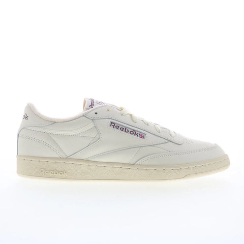 Reebok Club C 85 Vintage Mens White Leather Lace Up Lifestyle Sneakers Shoes