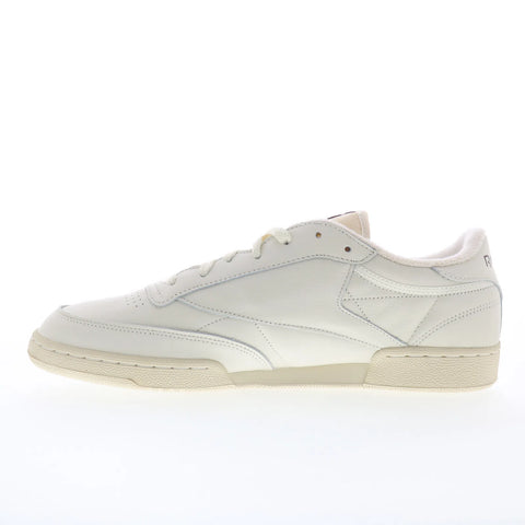 Reebok Club C 85 Vintage Mens White Leather Lace Up Lifestyle Sneakers Shoes