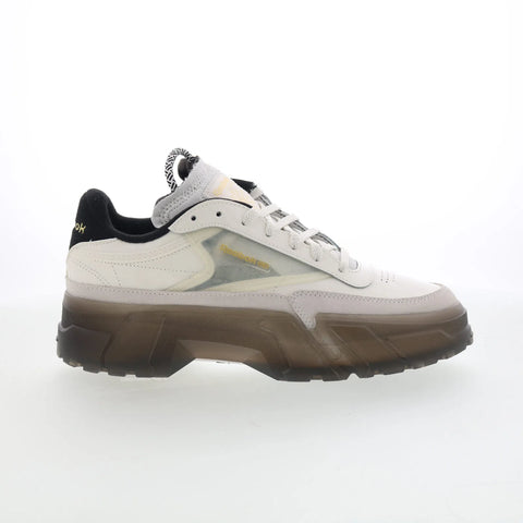 Reebok Club C Cardi Womens White Leather Lace Up Lifestyle Sneakers Shoes