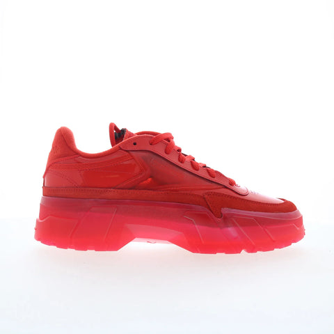 Reebok Club C Cardi Womens Red Synthetic Lace Up Lifestyle Sneakers Shoes