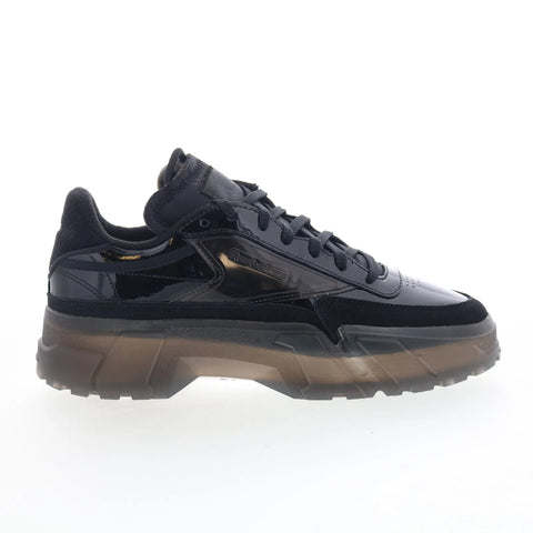 Reebok Club C Cardi Womens Black Patent Leather Lifestyle Sneakers Shoes