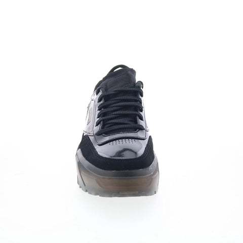 Reebok Club C Cardi Womens Black Patent Leather Lifestyle Sneakers Shoes