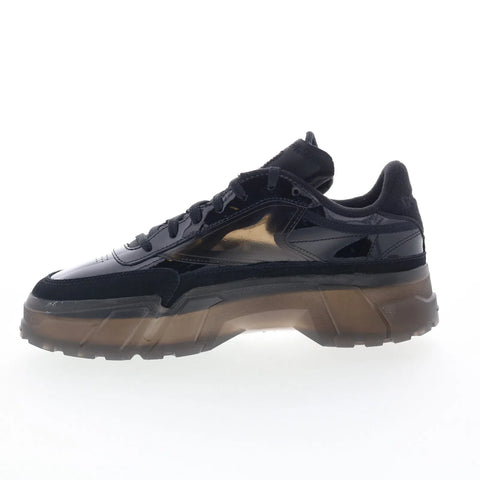 Reebok Club C Cardi Womens Black Patent Leather Lifestyle Sneakers Shoes