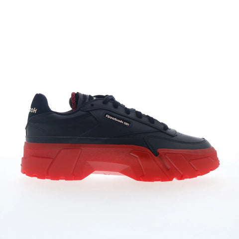 Reebok Club C Cardi Womens Black Leather Lace Up Lifestyle Sneakers Shoes