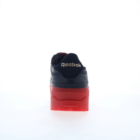 Reebok Club C Cardi Womens Black Leather Lace Up Lifestyle Sneakers Shoes