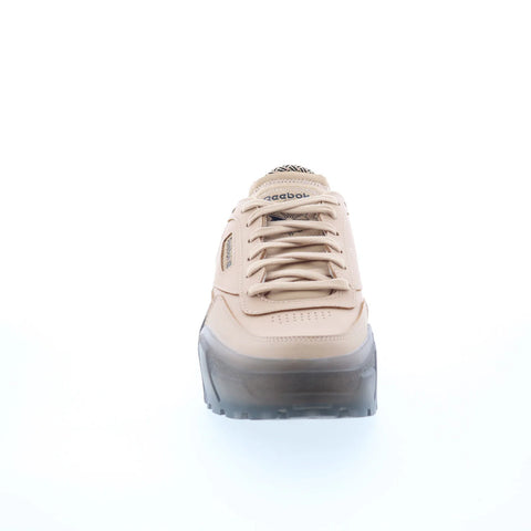 Reebok Club C Cardi Womens Beige Leather Lace Up Lifestyle Sneakers Shoes