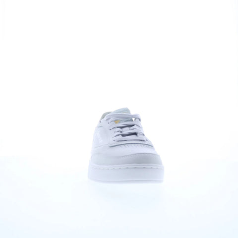 Reebok Club C Clean Womens Gray Leather Lace Up Lifestyle Sneakers Shoes