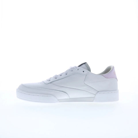 Reebok Club C Clean Womens Gray Leather Lace Up Lifestyle Sneakers Shoes