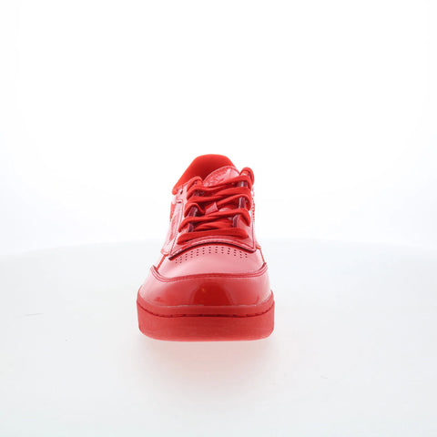 Reebok Club C Double Womens Red Patent Leather Lifestyle Sneakers Shoes