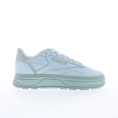 Reebok Club C Double Geo Womens Blue Leather Lifestyle Sneakers Shoes