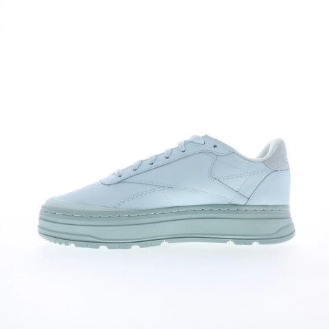 Reebok Club C Double Geo Womens Blue Leather Lifestyle Sneakers Shoes