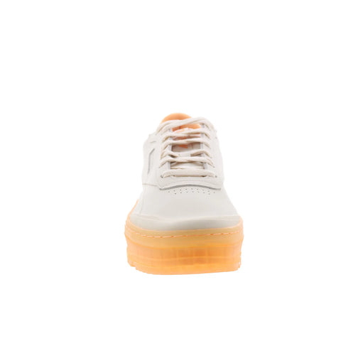 Reebok Club C Double Geo Womens Beige Leather Lifestyle Sneakers Shoes
