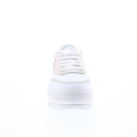 Reebok Club C Extra Womens White Leather Lace Up Lifestyle Sneakers Shoes