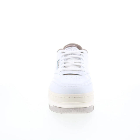 Reebok Club C Extra Womens White Leather Lace Up Lifestyle Sneakers Shoes