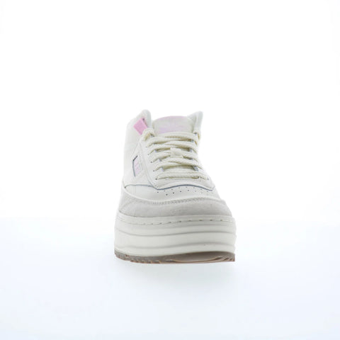 Reebok Club C Geo Mid Womens White Leather Lifestyle Sneakers Shoes