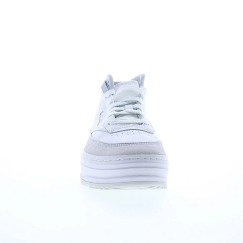 Reebok Club C Geo Mid Womens White Leather Lifestyle Sneakers Shoes