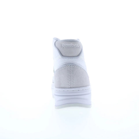 Reebok Club C Geo Mid Womens White Leather Lifestyle Sneakers Shoes