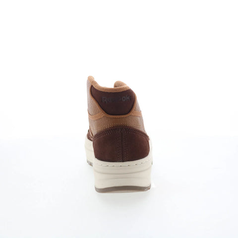 Reebok Club C Geo Mid Womens Brown Leather Lace Up Lifestyle Sneakers Shoes