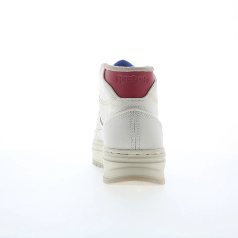 Reebok Club C Geo Mid Womens White Leather Lace Up Lifestyle Sneakers Shoes